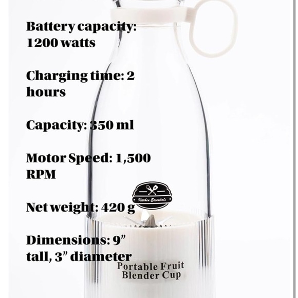 Portable Juicer/Mixer, Handheld Blender Cup (056) - Picture 3 of 5